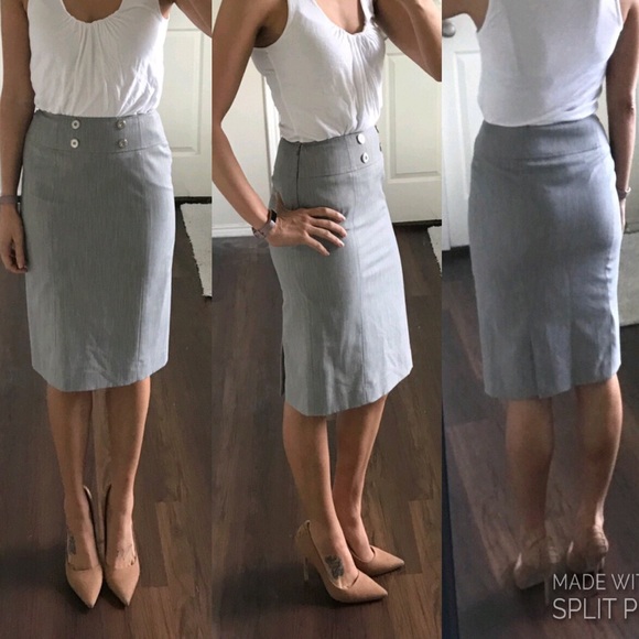 ANTONIO MELANI Dresses & Skirts - Antonio Melani gray pencil skirt w/silver buttons
